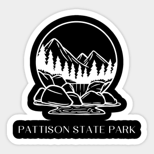 Pattison State Park Waterfall Landscape in the Forest Sticker